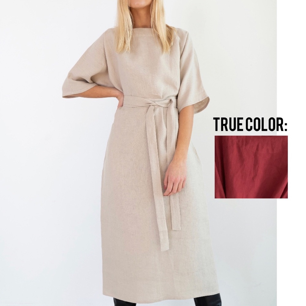 Love & Confuse Linen Shirt Dress with Belt and Pockets